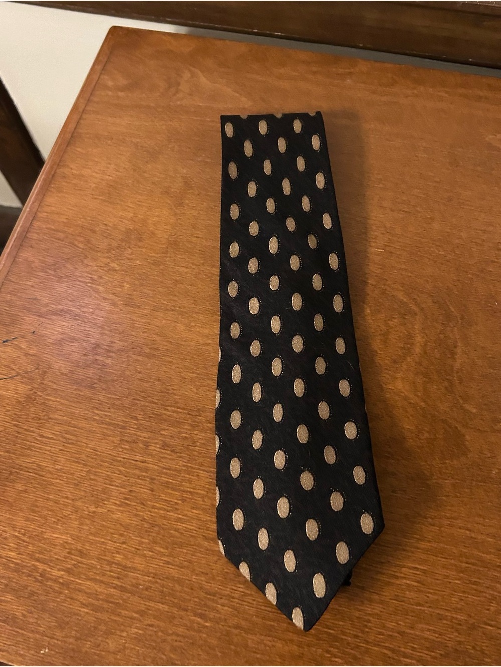 Joseph Abboud Brown Tie with Tan Polka Dots
